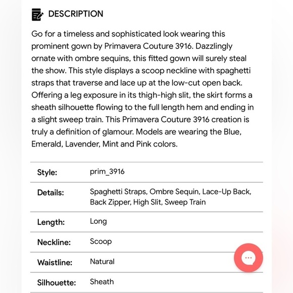 Primavera Couture 3916 Scoop neck ombré prom gown bridesmaid gown‎ party dress - Picture 8 of 8